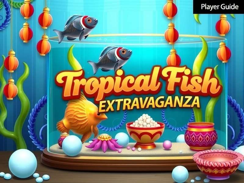 Tropical Fish Extravaganza Player Guide showing a Diwali-decorated aquarium